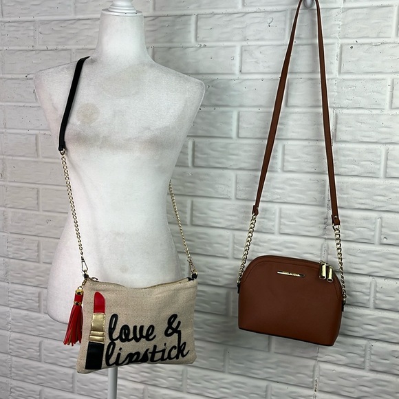 STEVE MADDEN CROSSBODY BUNDLE CAMEL COLOR HARD SHELL WITH BONUS POUCH BAG - Picture 2 of 16